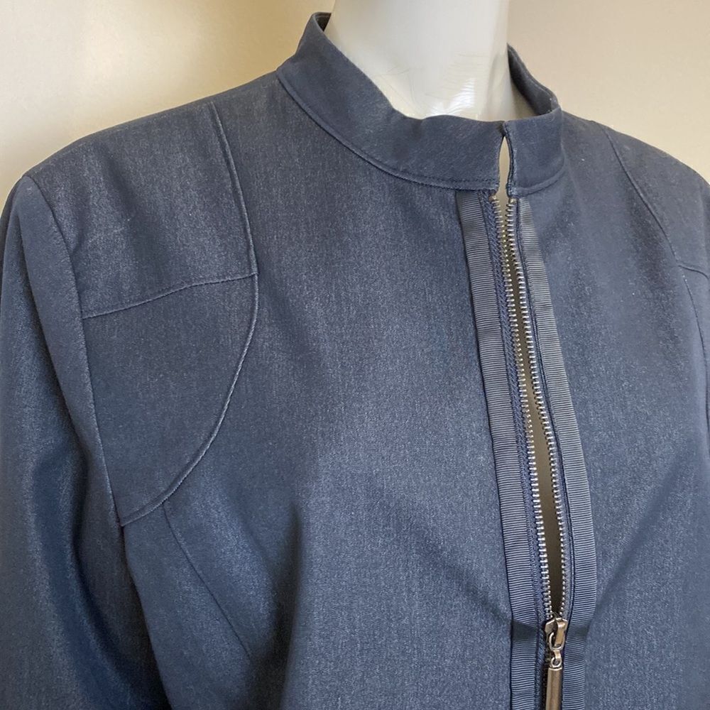 Sharagano Jacket Black Zipper Closure 3/4 Sleeves Size 18 - Picture 3 of 7